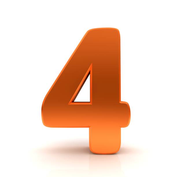 istock 4 four number sign orange 3d rendering graphic illustration isolated on white background 1461600075