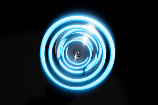 3D rendering of  music visualizer isolated on black background.