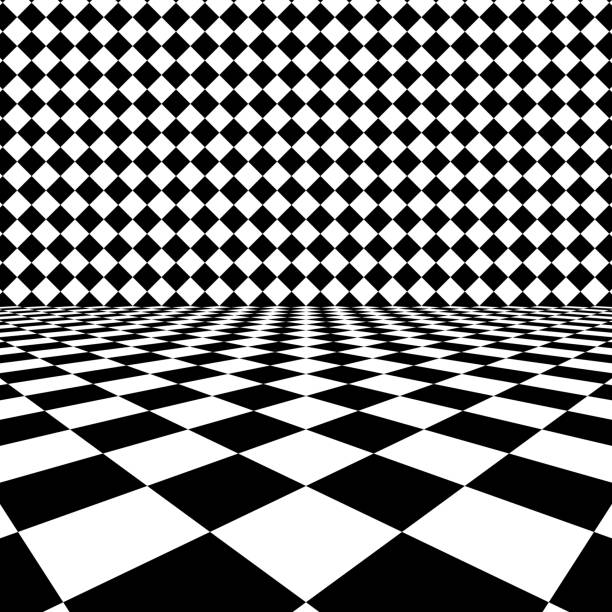 Check Pattern Floow 340+ Checkered Background Floor Pattern In Perspective 3d Stock ...