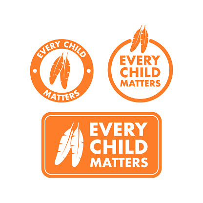 Every Child Matters. National Day of Truth and Reconciliation. Vector stock illustration