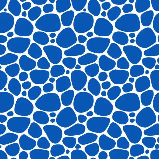 Vector illustration of Vector seamless monochrome blue pattern. Abstract glare on the water