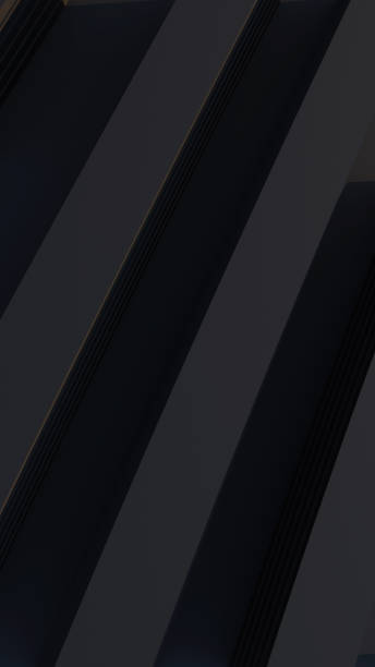 istock Black metal texture steel pattern. Grey line curve design on abstract black background. Dark horizontal template or banner, business backdrop. Abstract background with soft waves. 3D illustration 1461622655