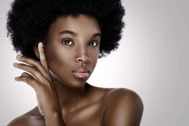 istock Young and beautiful black woman with smooth skin 1461622896