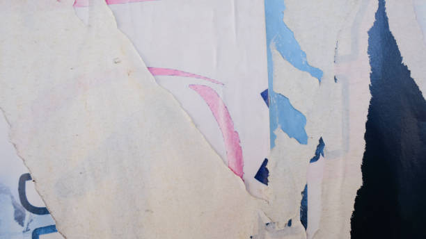 istock Torn street poster background, abstract and grunge paper collage 1461625907