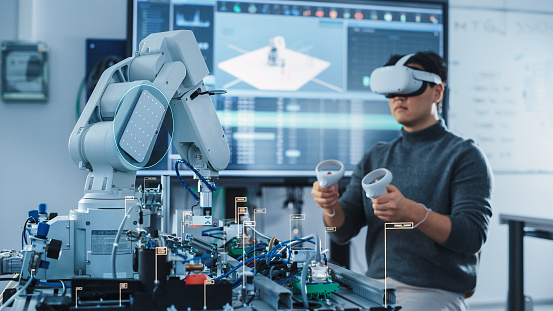 Virtual System Engineer Computer Science Engineer In Virtual Reality Headset Using Controllers ...