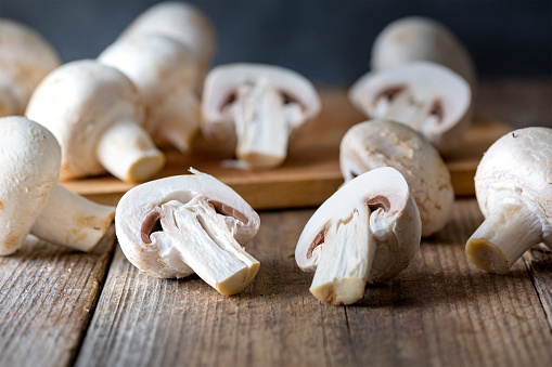 Fresh champignons - mushrooms