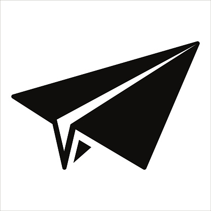 Basic flat icons Black Paper Airplane Icon