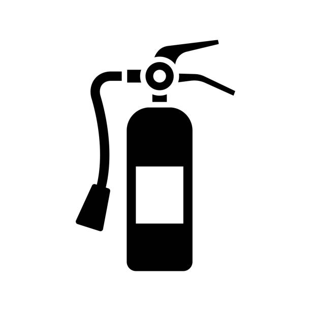 fire extinguisher icon vector design template in white background - 滅火筒 幅插畫檔、美工圖案、卡通及圖標