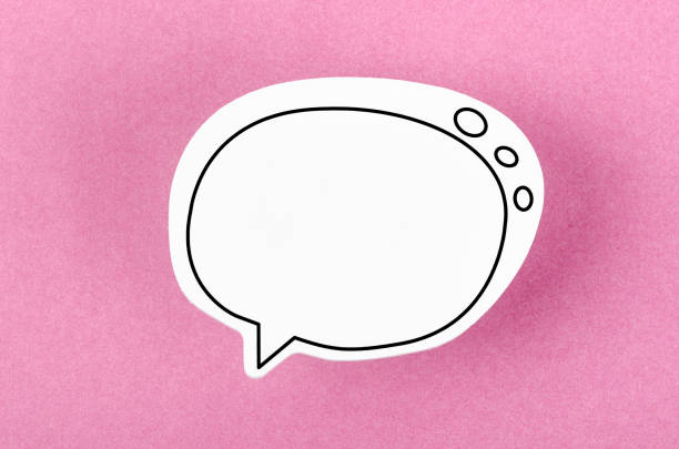 Speech bubble with copy space communication talking speaking concepts on pink colour background.