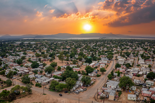 aerial view of Gaborone city the capital of botswana