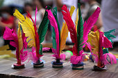 Colourful Feathers Kick Shuttlecocks, Traditional Chinese Jianzi, Foot Sports Outdoor Toy Game
