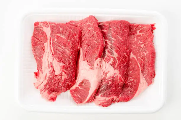 raw beef steak. chuck eye roll