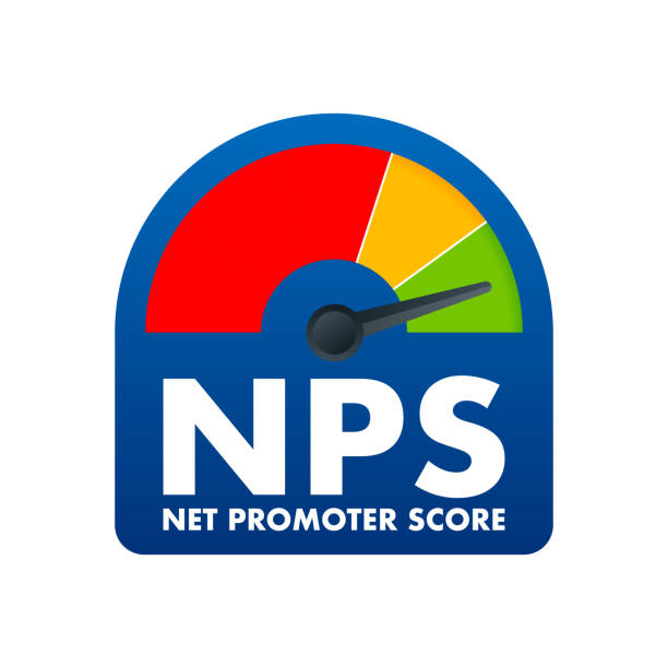 nps - знак оценки сетевого промоутера, этикетка. векторная стоковая иллюстрация. - счёт система подсчёта очков stock illustrations