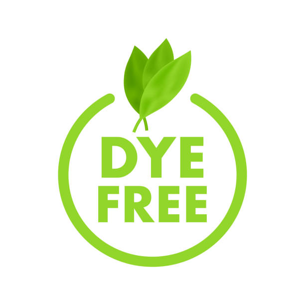 Dye free product sign, label. Product with no Dye icon. Vector stock illustration. Dye free product sign, label. Product with no Dye icon. Vector stock illustration dye stock illustrations