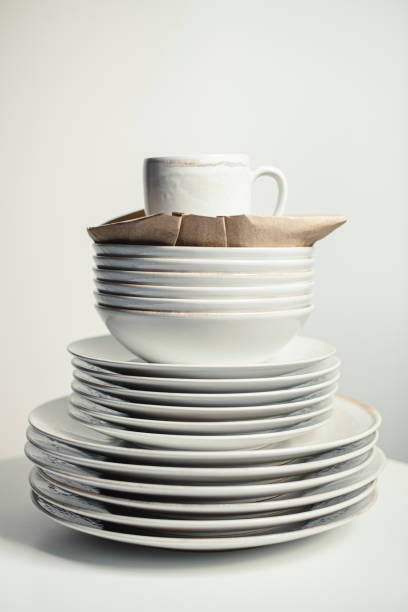 Set of new ceramic crockery