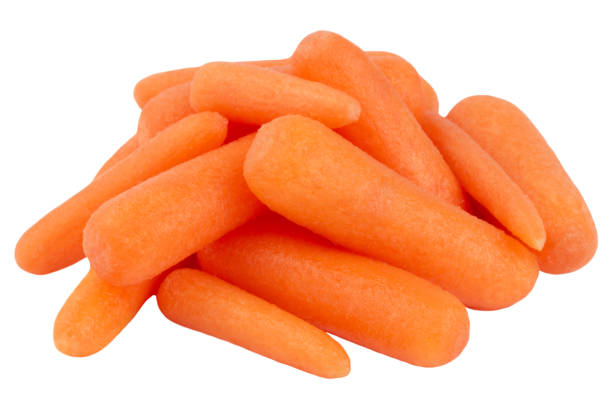 istock Peeled baby carrots isolated on a white background. 1461669440