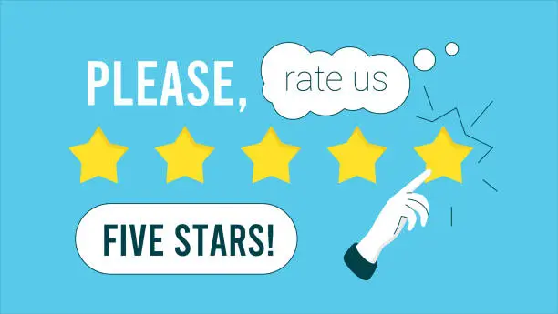 Vector illustration of Please Rate Us Banner Template