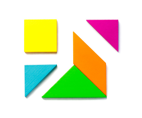 Color tangram geometric puzzle piece