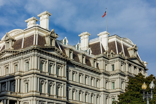 Exterior of the Eisenhower Executive Office building, next to the White House, where the office of the Vice President is located