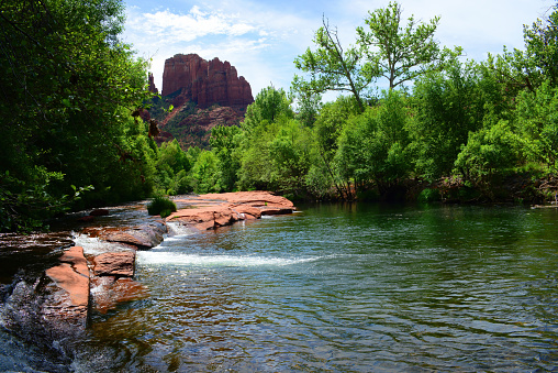 Oak Creek at Sedona Arizona red rock country and mountains landscape