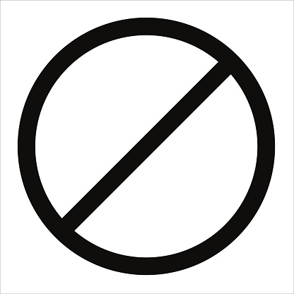 Basic flat icons Black No Entry Sign Icon