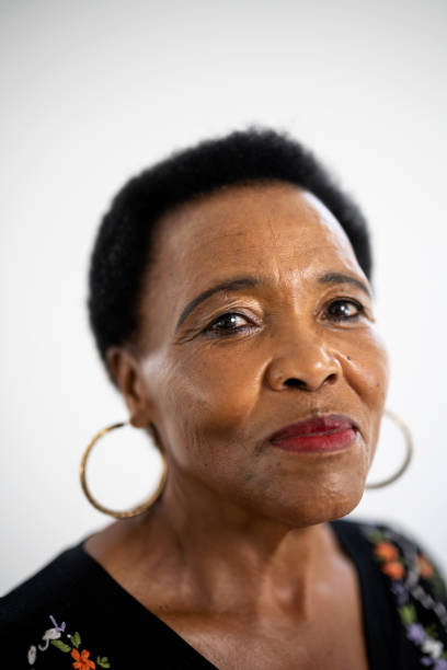 istock Portrait senior African woman looking at camera 1461686836