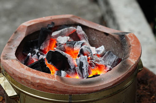 Antique Clay stove and wood charcoal burning