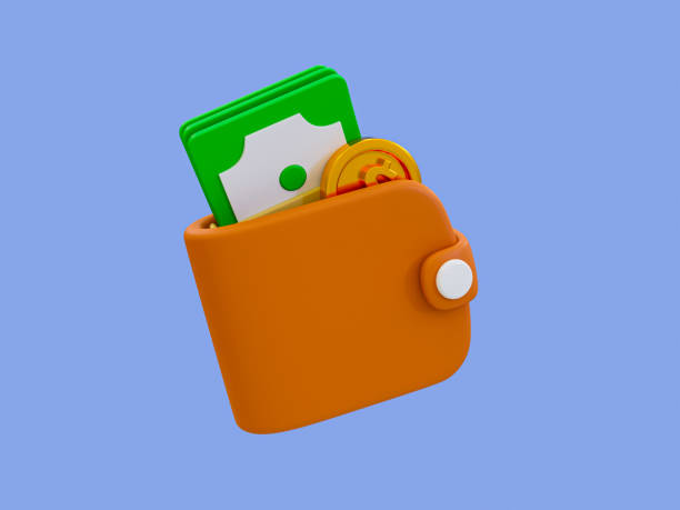 istock 3d minimal money accumulation. A wallet with a banknote and coin. 3d rendering illustration. 1461692008