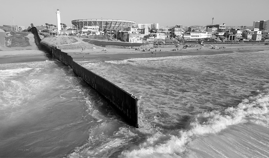 Frontera entre Estados Unidos y México, en las Playas de Tijuana.