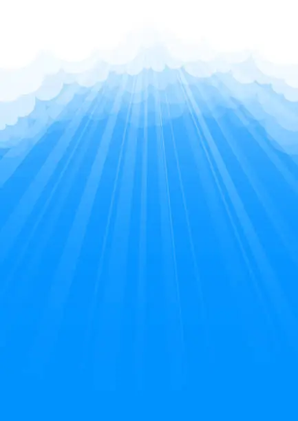 Vector illustration of Blue heaven shining light vector background