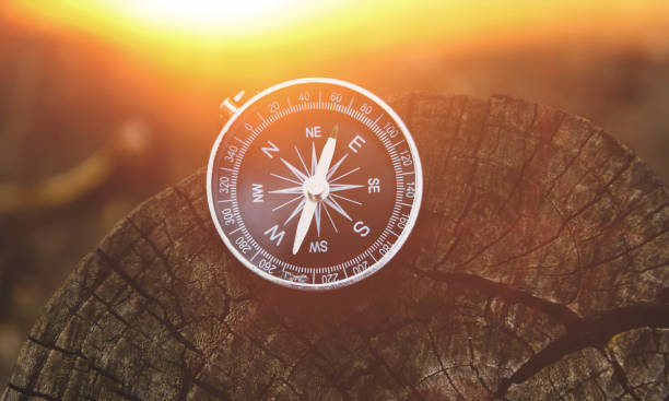 istock Travel and navigation. Determination of cardinal points by compass. 1461707148