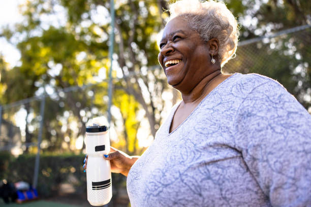 istock Active Senior Black Woman Hydrating 1461717177