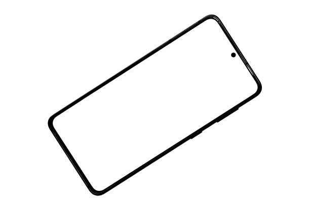transparent smartphone screen  on  transparent background for design purpose