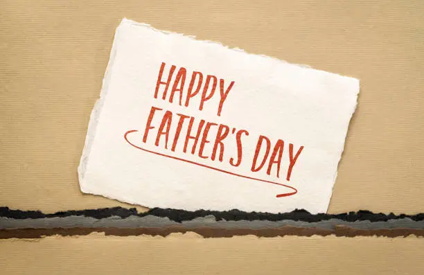 happy father's day - handwriting on art paper, greeting card