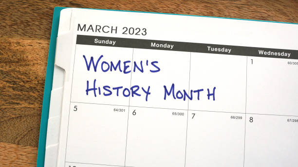 Women's History Month on Calendar stock photo
