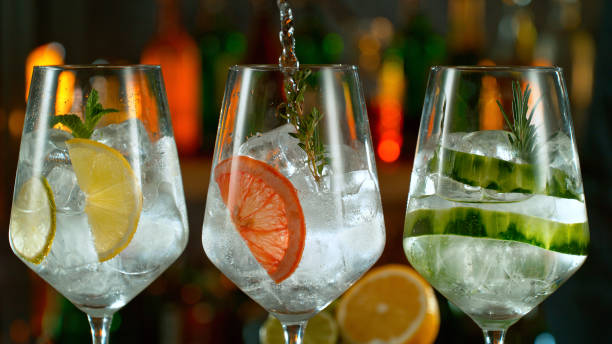 istock Gin tonic cocktails on the bar 1461761633