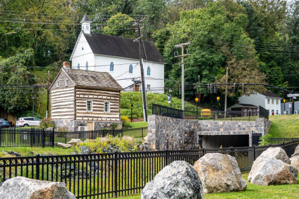 A view of historic Ellicott City Historic Ellicott City with historic buildings in Howard County in Maryland started in the year 1772. ellicott city stock pictures, royalty-free photos & images