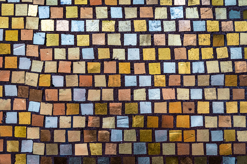 Close up view on mosaic pattern. Mosaic texture