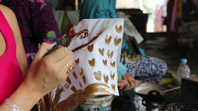 Art The process of making basic batik uses canting