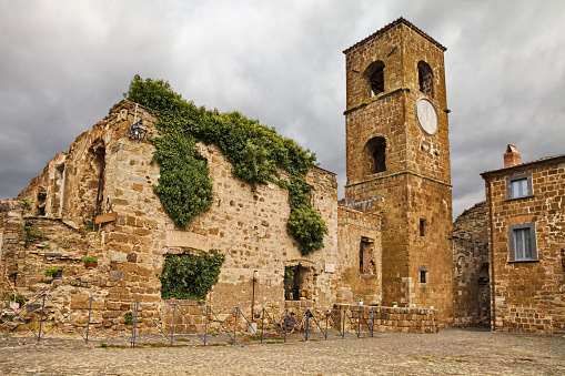 Celleno, Viterbo, Lazio, Italy: the ghost village, ruins of the ancient abandoned old town