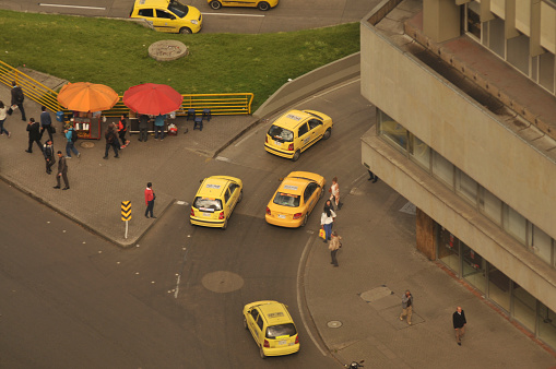 Bogota Colombia 
29 de Junio del 2017
aerial view of taxi drivers