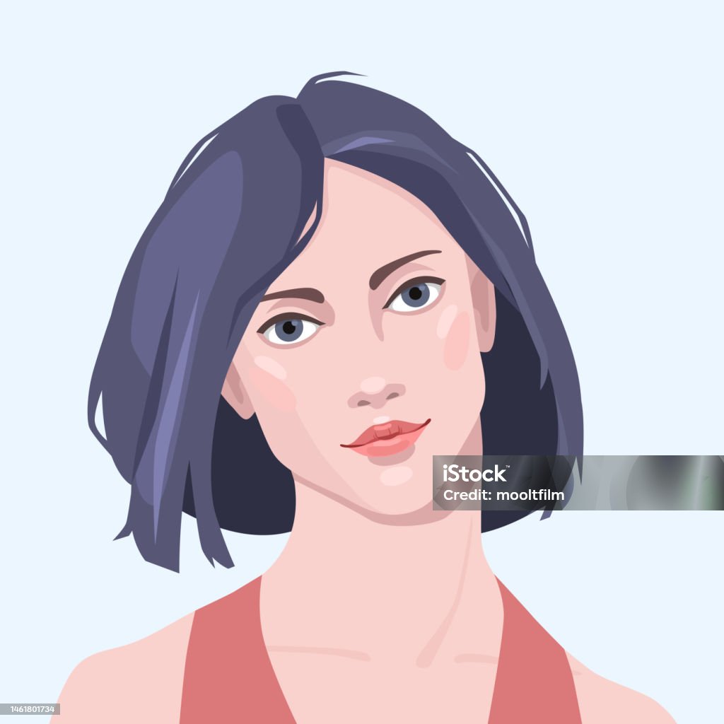Chân Dung Người Phụ Nữ Trẻ Xinh Đẹp Minh Họa Hình Đại Diện Xã Hội ...