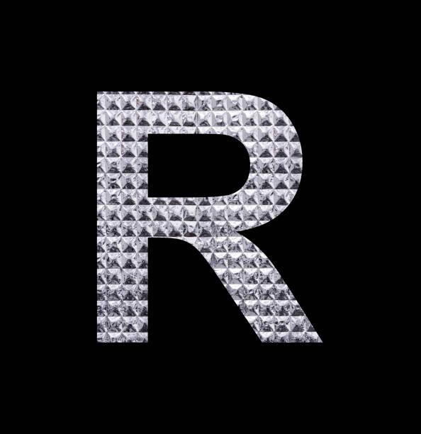 istock Alphabet Letter R Uppercase - Textured Shiny Silver Foil 1461818865