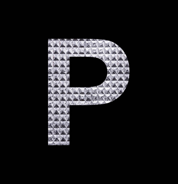 istock Alphabet Letter P Uppercase - Textured Shiny Silver Foil 1461818880