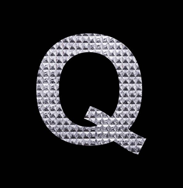 istock Alphabet Letter Q Uppercase - Textured Shiny Silver Foil 1461818898