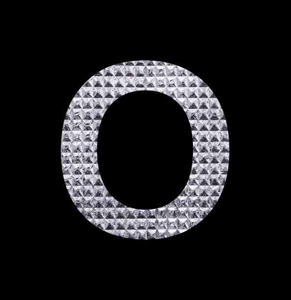 istock Alphabet Letter O Uppercase - Textured Shiny Silver Foil 1461818904