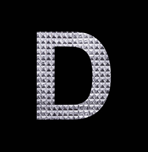 istock Alphabet Letter D Uppercase - Textured Shiny Silver Foil 1461819631