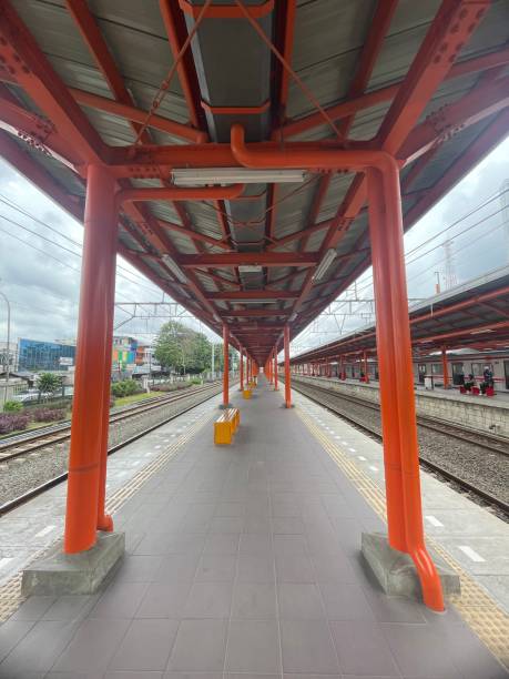 istock A railroad track with no people 1461820242