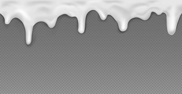 weißer fließender karamell, ohne hintergrund, transparente panoramaschablone - vector - foodbackground stock-grafiken, -clipart, -cartoons und -symbole