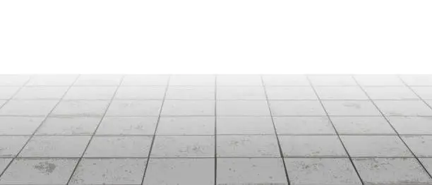 Vector illustration of Perspective concrete block pavement vector background with texture